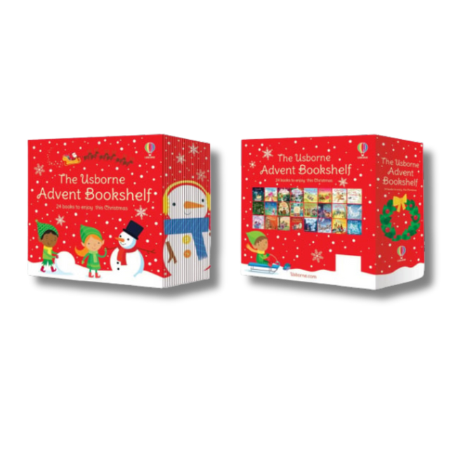 usborne christmas advent bookshelf box