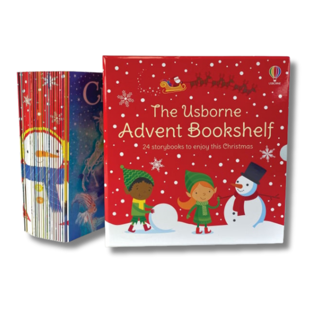 The Usborne Advent Bookshelf cu 24 cărți
