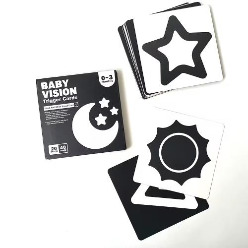 carduri stimulare cognitiva alb negru pentru bebelusi diverse ilustratii