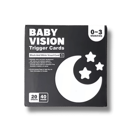 cutie cu carduri cognitive alb negru pentru bebelusi cu diverse modele