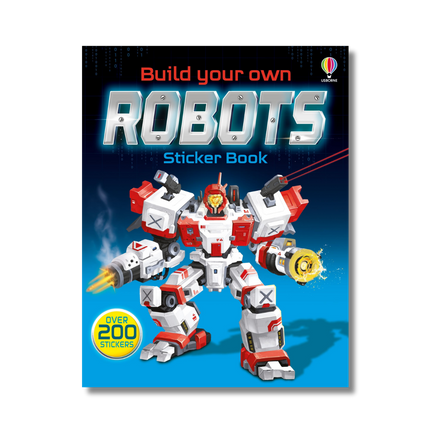 carte cu stickere build your own robots cu roboti ilustrati - miniLama