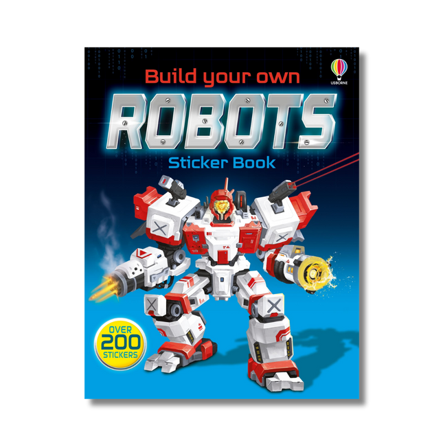 carte cu stickere build your own robots cu roboti ilustrati - miniLama