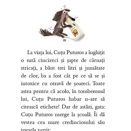 Pagina 7 a cartii Cuțu Puturos merge la școală