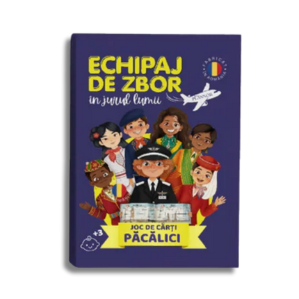 joc echipaj de zbor cu personaje din avion ilustrate