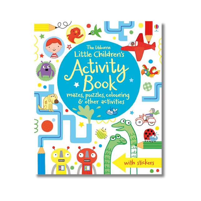 Children's activity book cover with colorful illustrations and text