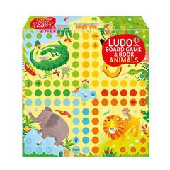 cutie boardgame cu ilustratii Usborne cu animale in jungla