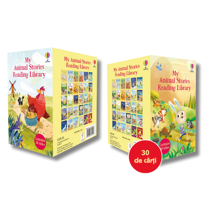 Two boxes of 'My Animal Stories Reading Library' with colorful animal illustrations on a white background.