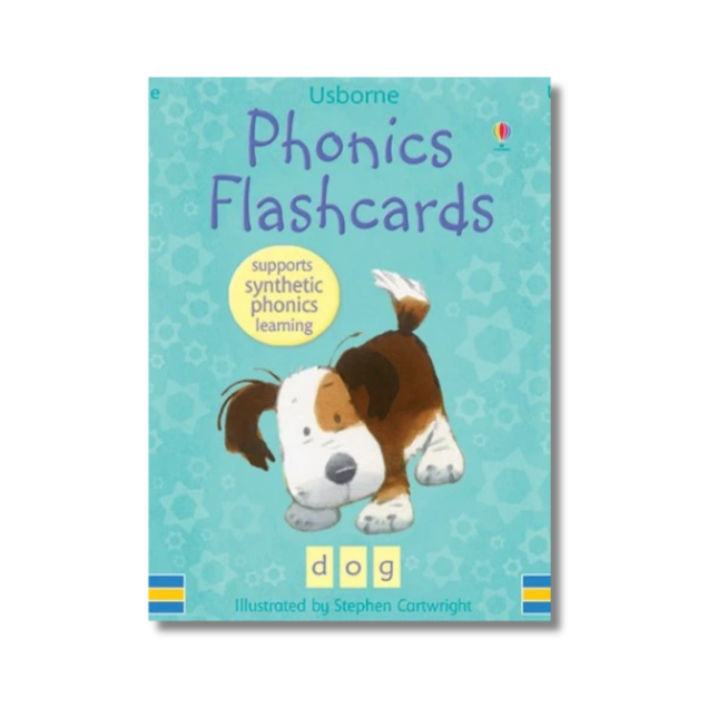 Coperta Phonics Flashcards cu un catelus simpatic