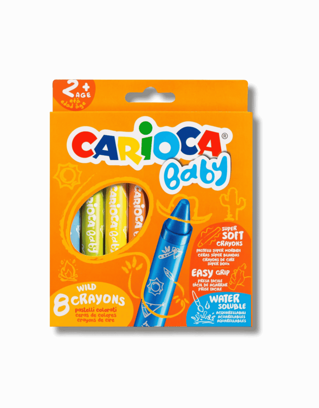 Cutia setului de 8 creioane cerate CARIOCA Baby
