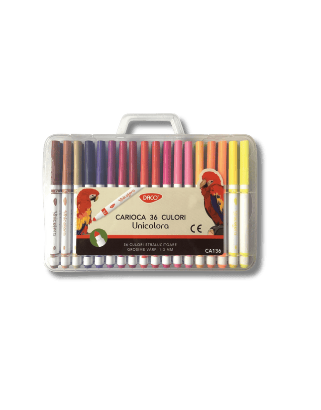 Cutia produsului Set de 36 carioci cu vârf conic - DACO