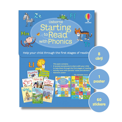 Usborne Starting to Read with Phonics book set on a white background