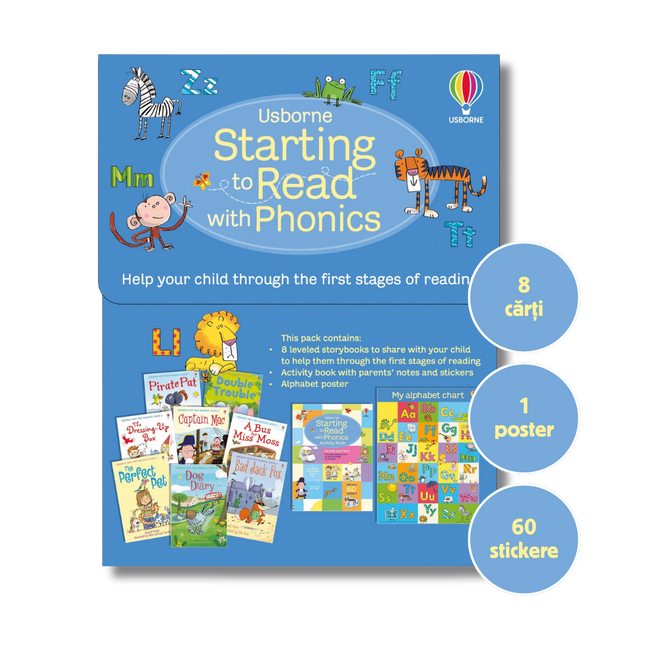 Usborne Starting to Read with Phonics book set on a white background