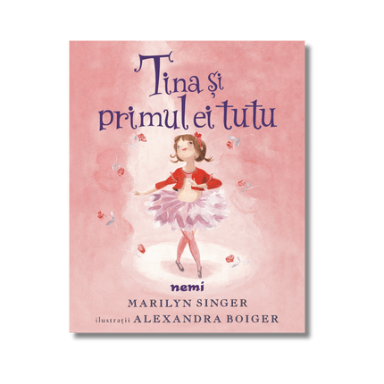 coperta cu tina balerina pe un fundal rosu deschis