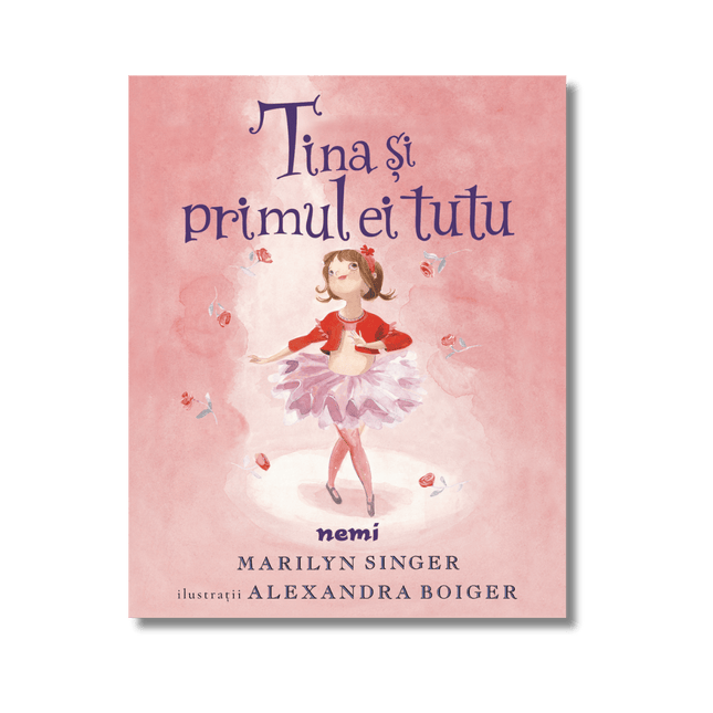 coperta cu tina balerina pe un fundal rosu deschis