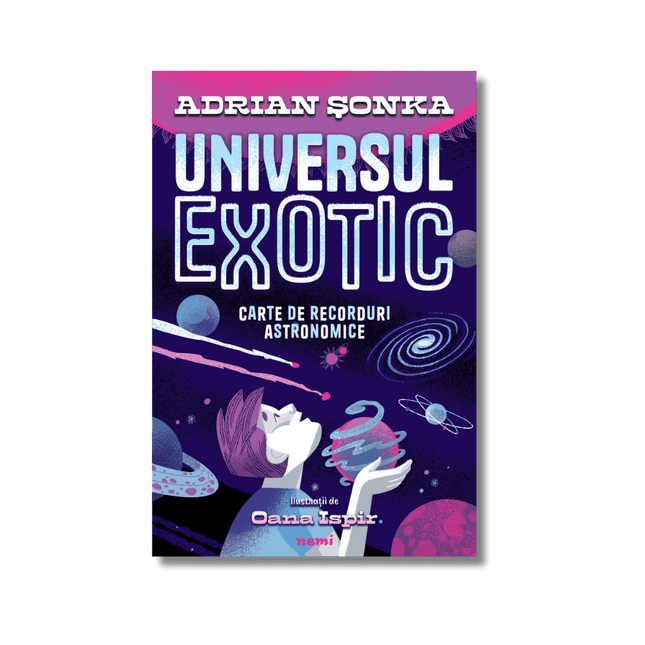 coperta ilustrata cu universul