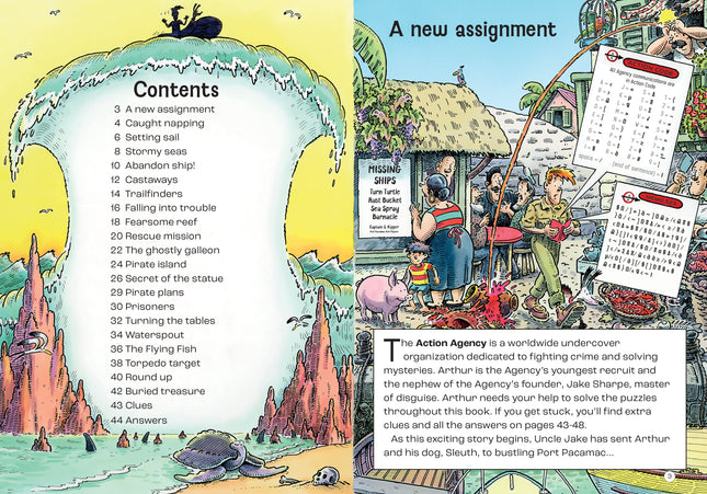 Prima pagina a cartii Agent Arthur on the Stormy Seas