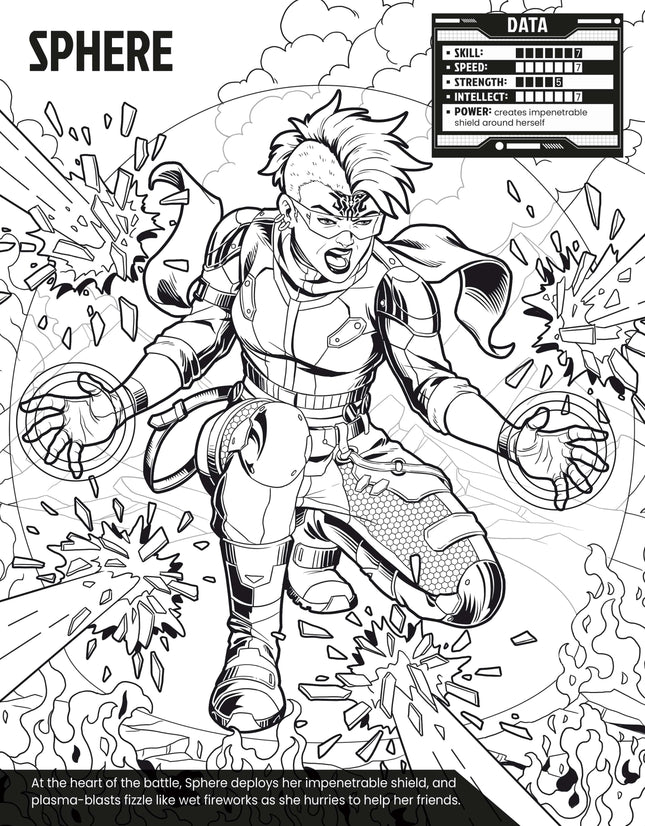 Prima pagina a cartii Colour Your Own Superheroes