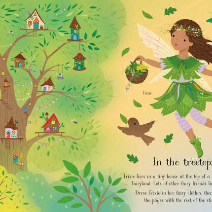 A doua pagina a cartii Dolly Dressing Treetop Fairies 