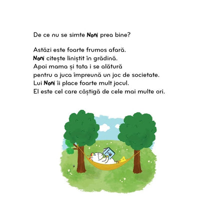 A doua pagina a cartii Emoțiile lui Noni - Sunt plictisit - Poveste în limba română