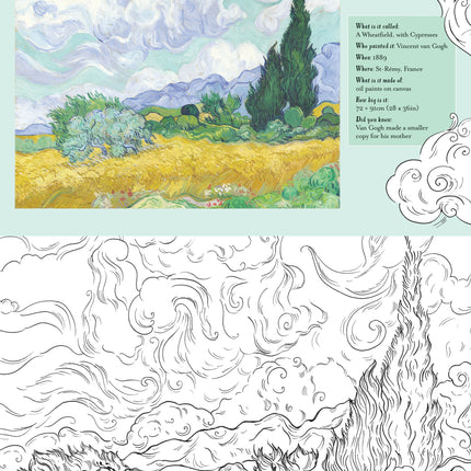 Prima pagina cartii Famous Art to Colour