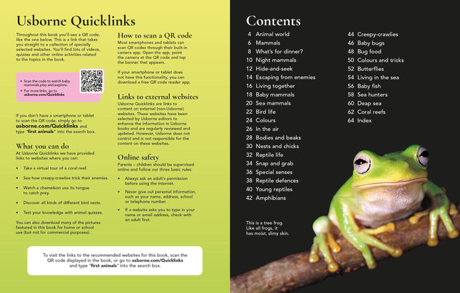 Prima pagina a cartii First Encyclopedia of Animals