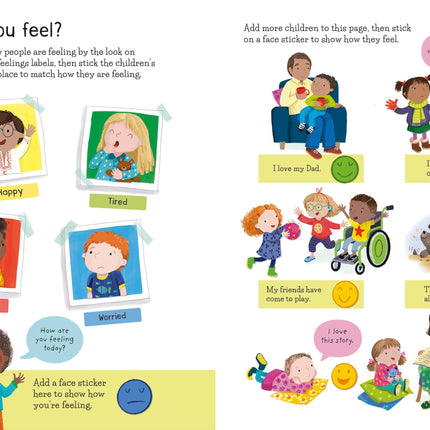 A doua pagina a cartii First Sticker Book Feelings
