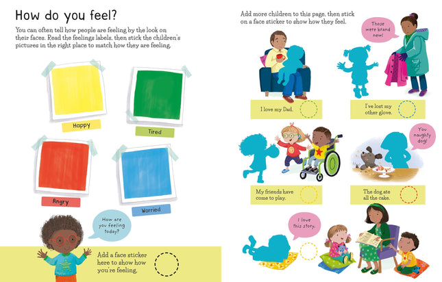 Prima pagina a cartii First Sticker Book Feelings