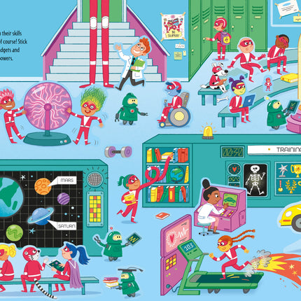 A patra pagina a cartii First Sticker Book Superheroes