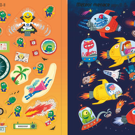 A saptea pagina a cartii First Sticker Book Superheroes