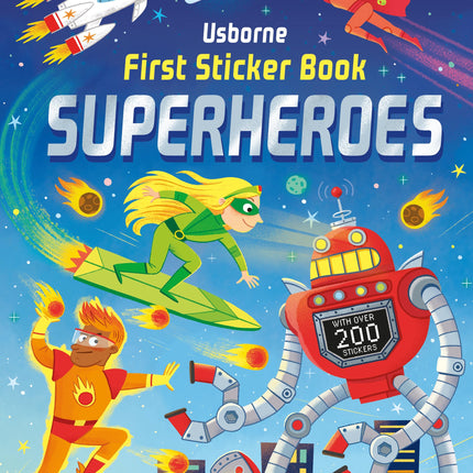 Coperta cartii First Sticker Book Superheroes