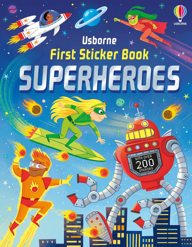 Coperta cartii First Sticker Book Superheroes