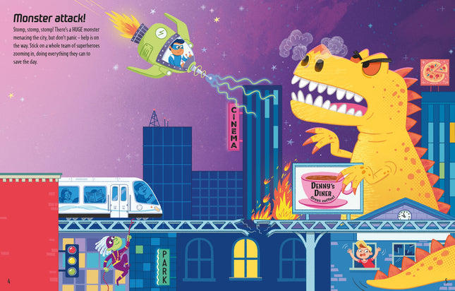 Prima pagina a cartii First Sticker Book Superheroes