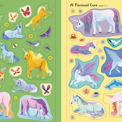 A patra pagina a cartii First Sticker Book Unicorns