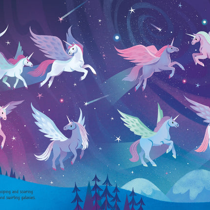 A doua pagina a cartii First Sticker Book Unicorns