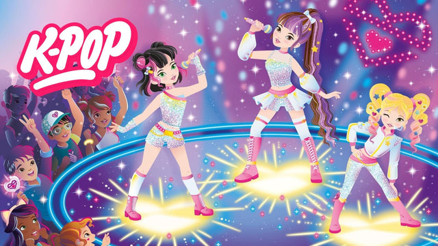 k-pop illustrations with k-pop start at a concert
