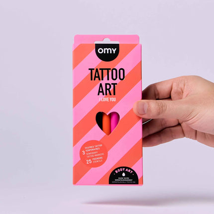 kit tatuaje temporare OMY - tattoo art - I Love You - miniLama