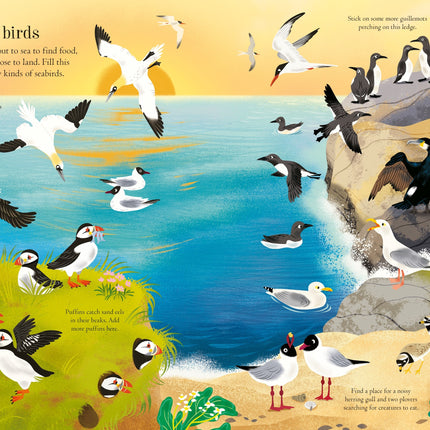 A doua pagina a cartii Little First Stickers Birds