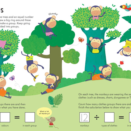 Pagini cu exerciții de limba engleză din Usborne English and Maths Giant Workbook 6–7