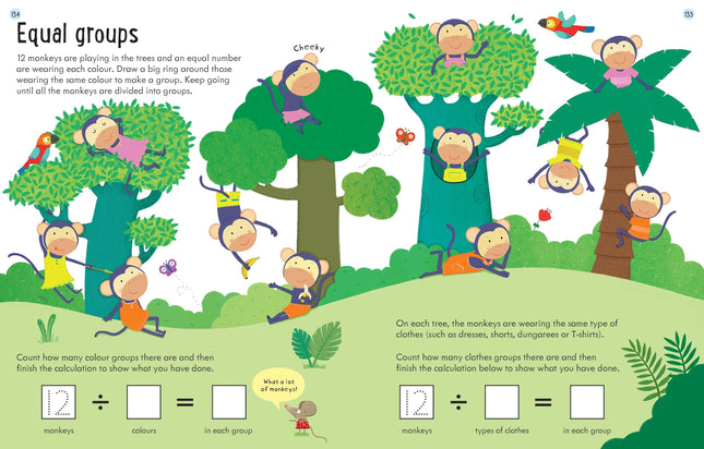 Pagini cu exerciții de limba engleză din Usborne English and Maths Giant Workbook 6–7