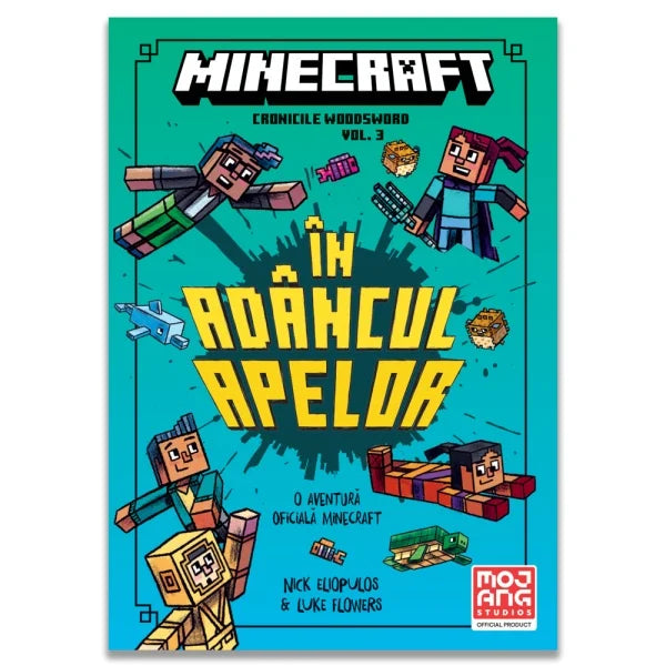 Coperta cartii Minecraft - Cronicile Woodsword Vol. 3: În adâncul apelor 