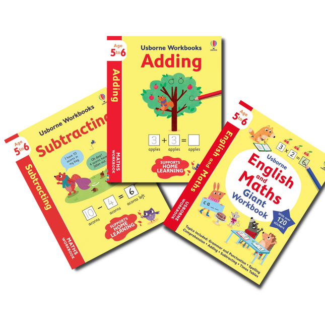 Pachet cărți Usborne de exerciții (5-6 ani)