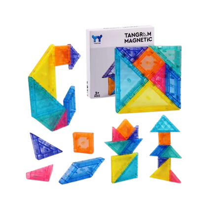 diverse modele construite din piese magnetice de tip tangram