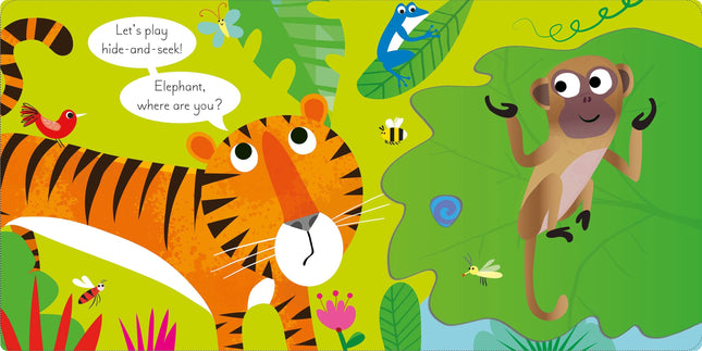 Prima pagina a cartii Play Hide and Seek with Tiger