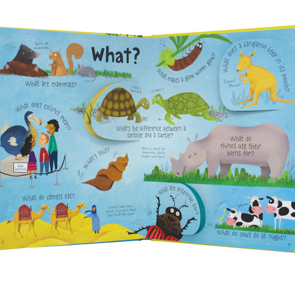Prima pagina a cartii Questions and Answers about Animals