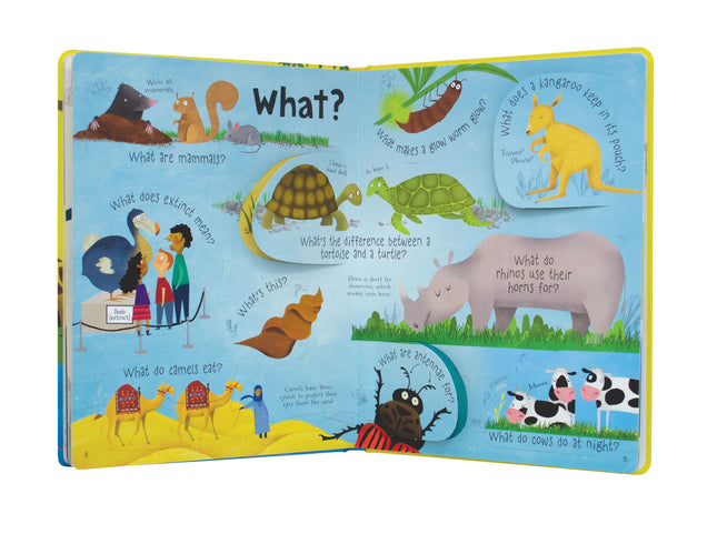 Prima pagina a cartii Questions and Answers about Animals