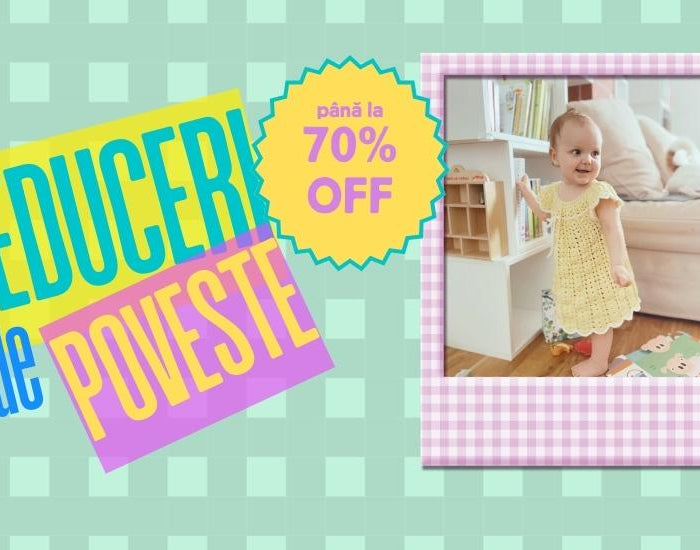 cute baby choosing a book from the bookshelf on a mint green background