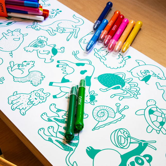 colouring adhesive 5m paper roll - animals - miniLama