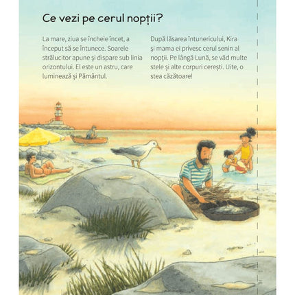 Prima pagina a cartii cu clapete Soarele, Luna si stelele (De ce?)