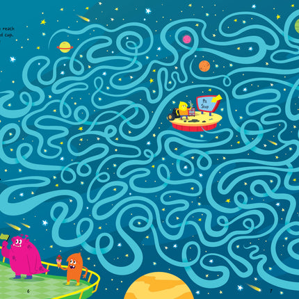 Prima pagina a cartii Space Maze Book