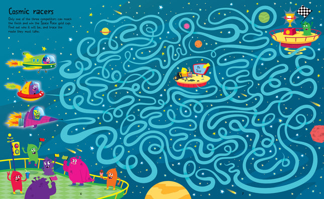 Prima pagina a cartii Space Maze Book